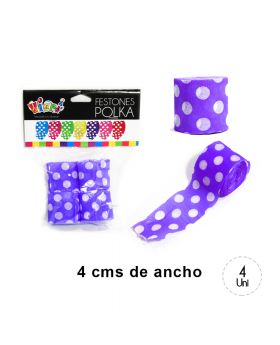 FESTON POLKA AZUL SET4U /144