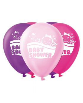 GLOBOS ESTAM. PRINT BABY SHOWER 5 R12 25UN/100
