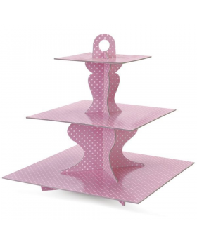 STAND CUPCAKE CUAD ROSA/50