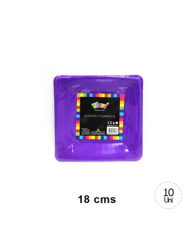 PLATOS LILA CUADRADOS /10 PCS