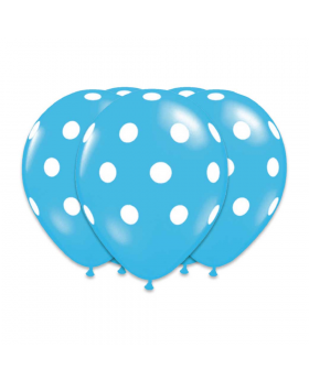 GLOBOS POLKA CELESTE R12 25UN/100