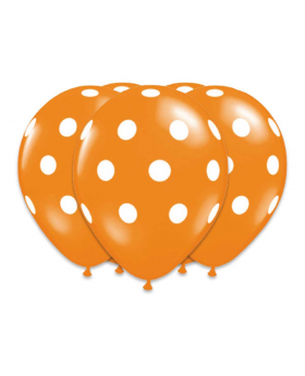 GLOBOS POLKA NARANJA R12 25UN/100