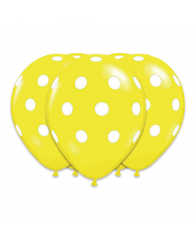 GLOBOS POLKA AMARILLO R12 25UN/100