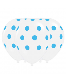 GLOBOS POLKA TRANSP.CELESTE R12 25UN/100