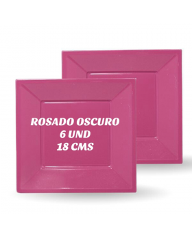 SET6PLATOCUAD.PLAST.18CMROSADOOSC./100