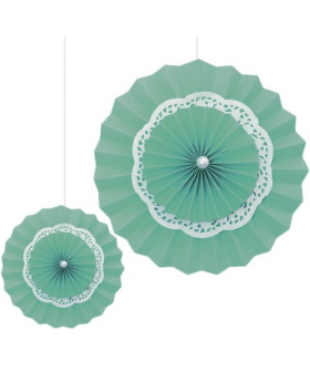 ABANICO C/BLONDA TURQUESA/100