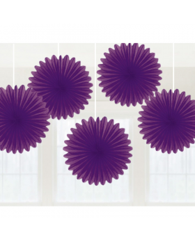 SET 5 ABANICOS COLOR MORADO/240