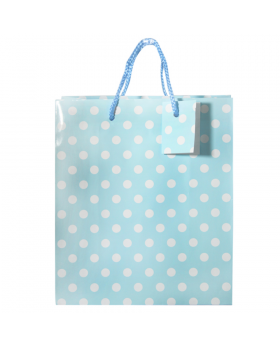 SET 2 BOLSA REGALO POLKA CELESTE/120