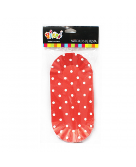 COMPLETEROS CARTON POLKA ROJO SET10U /100