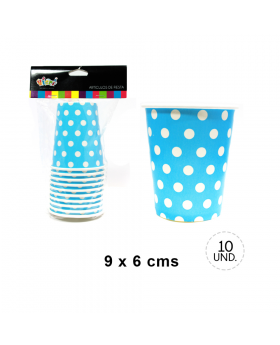 ST 10 VASOS GRANDE POLKA CELESTE/120