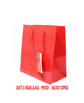 BOLSITAS REGALO ROJO 16x17CM SET3U /120