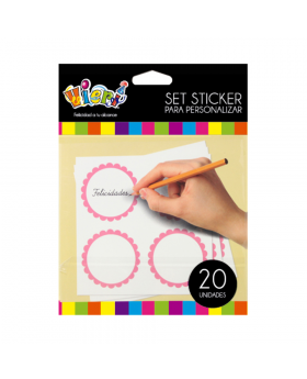 SET 20 STICKER ROSADO/240