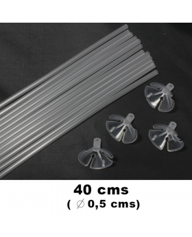 VARILLA PARA GLOBO COLOR TRANSPARENTE SET20U /300