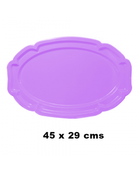 BANDEJA SNACK PLASTICO LILA 3PCS/48