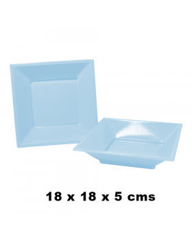 PLATO CUAD PLAS 18*18 CMS CEL * 6 P/100