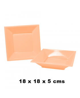 PLATO CUAD PLAS 18*18 CMS ROS * 6 /100