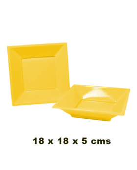 PLATO CUAD PLAS 18*18 CMS AMAR* 6/100
