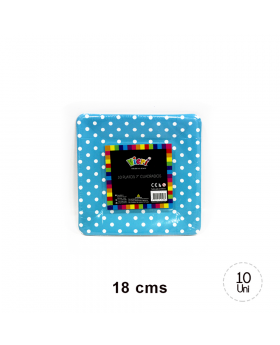 PLATO POL CUAD CART 18 CMS CELES X 10