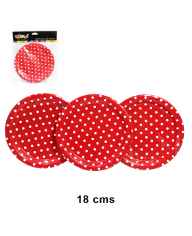 PLATO ROJO POLKA /10 PCS