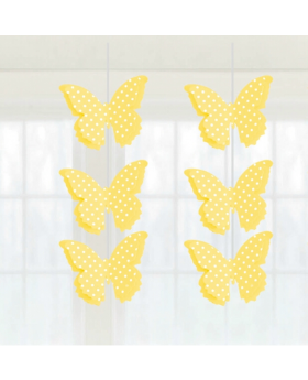 MARIPOSA DE PAPEL X6 PCS AMARILLO