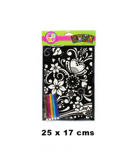 STICKER TERCIOPELO DISEÑO CON LAPIZ KIT6P /240