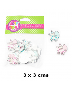 MANUALIDADES BABY SHOWER COCHE LUNARES 24 PCS /480