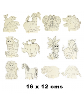 MADERA DISEÑOS ANIMALITOS 16*12CM, PACK 12 /600