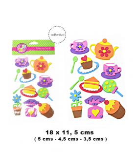 SET FIGURA HORA DEL TE GOMA EVA/ 300