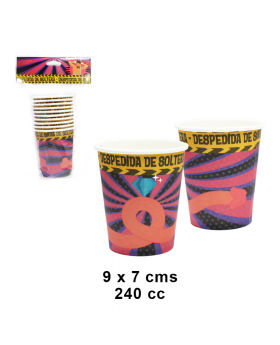 VASO DESPEDIDA SOLTERA 240cc 9x7CM SET10U /120