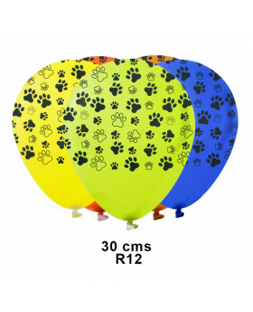 GLOBOS ESTAM. PATITAS MIX COLOR R12 25UN/100
