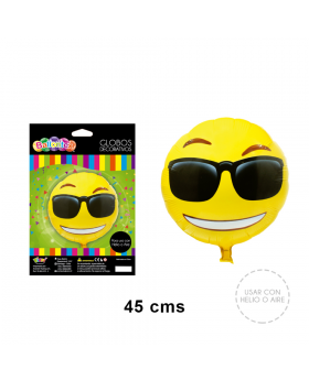 GLOBOS HELIO EMOTICON CON LENTES