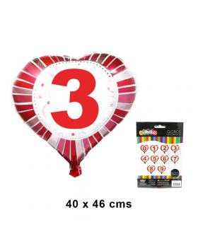 GLOBOS HELIO CORAZON N°3 /240