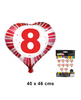 GLOBOS HELIO CORAZON N°8 /240