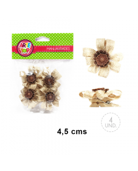 SET FLORES BOTON JUTE/300