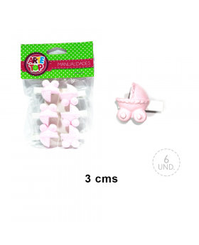 SET CLIP COCHE ROSADO/250