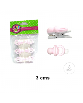 SET CLIP CHUPETE ROSADO/300