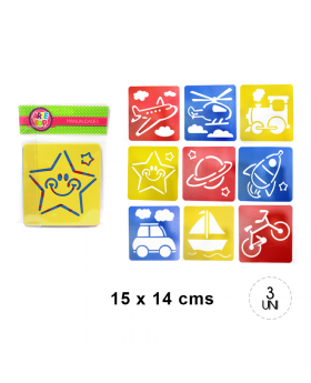SET 3 ESTENCIL ESCOLAR/360