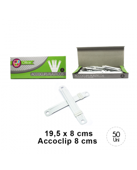 ACCOCLIP PLASTICO BLANCO SET50U /100