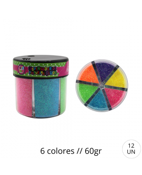 GLITTER FLUOR 6 COLORES /144