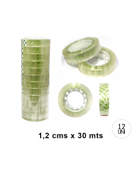 PACK 12 CINTA ADHESIVA 1.2CMX30MTS