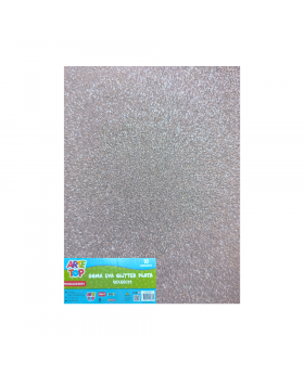 GOMA EVA GLITTER 40X60CM PLATA 10PCS/25