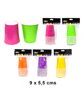 SET 10 VASOS P.PAPEL NEON/120