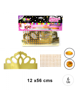 SET 6 CORONAS CARTON C/GEMAS /120