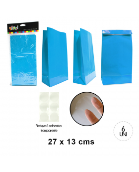 BOLSA PAPEL CELESTE SET6U /120