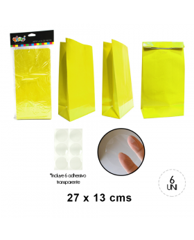 BOLSA PAPEL AMARILLO SET6U /120