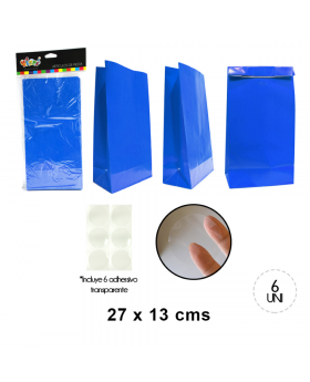 BOLSA PAPEL AZUL SET6U /120