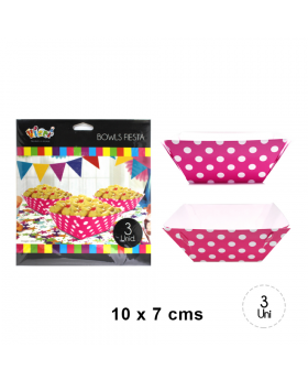BOWL PAPEL POLKA FUCSIA SET3U /240