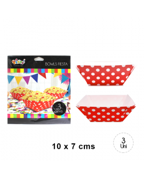 BOWL PAPEL POLKA ROJO SET3U /240