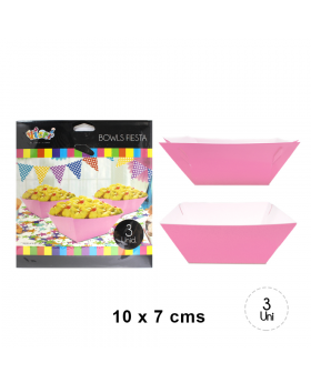 BOWL PAPEL ROSADO SET3U /240