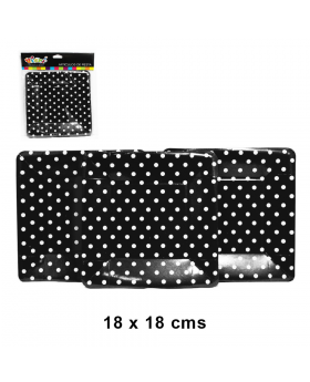 SET 10 PLATO CUAD.CARTON 18 CM NEGRO/120